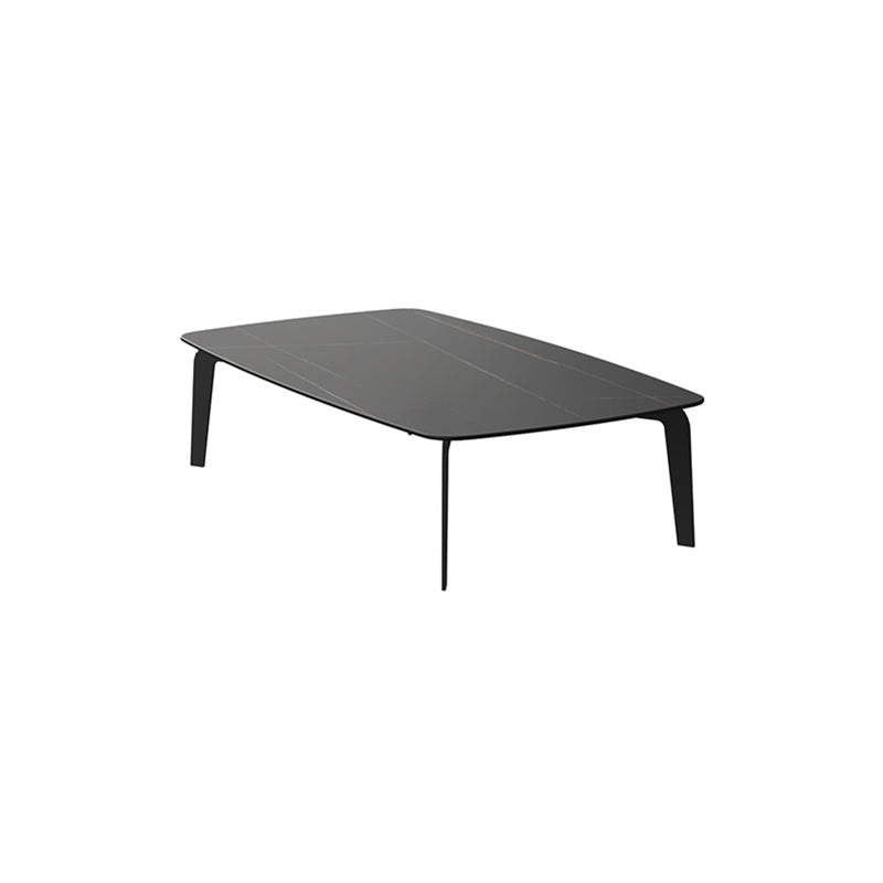 Rectangular Slate 4 Legs Coffee Table 16.5" High Stone 1 Single Cocktail Table 39.5"L x 24"W x 16.5"H Black Gold Clearhalo 'Coffee & Accent Tables' 'Coffee Tables' 'coffee_tables' 'furn' 'furn_coffee_tables' 'Furniture' 'Living Room Furniture' 6919741