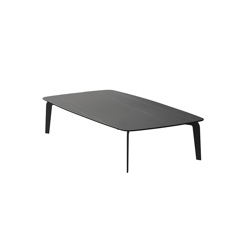 Rectangular Slate 4 Legs Coffee Table 16.5" High Stone 1 Single Cocktail Table 51"L x 28"W x 16.5"H Black Gold Clearhalo 'Coffee & Accent Tables' 'Coffee Tables' 'coffee_tables' 'furn' 'furn_coffee_tables' 'Furniture' 'Living Room Furniture' 6919743