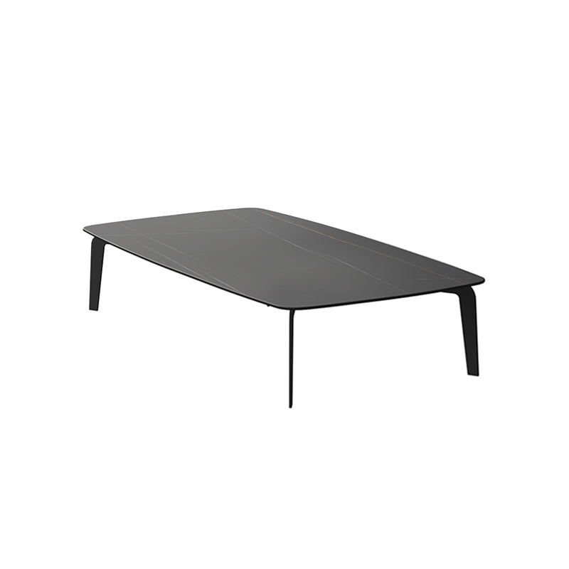 Rectangular Slate 4 Legs Coffee Table 16.5" High Stone 1 Single Cocktail Table 55"L x 31.5"W x 16.5"H Black Gold Clearhalo 'Coffee & Accent Tables' 'Coffee Tables' 'coffee_tables' 'furn' 'furn_coffee_tables' 'Furniture' 'Living Room Furniture' 6919744