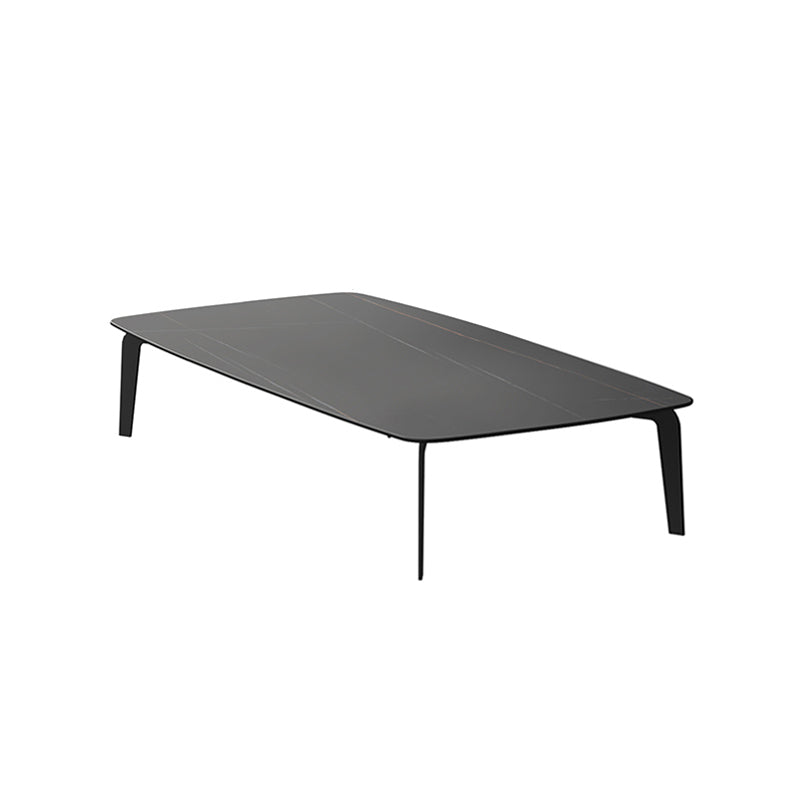 Rectangular Slate 4 Legs Coffee Table 16.5" High Stone 1 Single Cocktail Table 60"L x 31.5"W x 16.5"H Black Gold Clearhalo 'Coffee & Accent Tables' 'Coffee Tables' 'coffee_tables' 'furn' 'furn_coffee_tables' 'Furniture' 'Living Room Furniture' 6919745