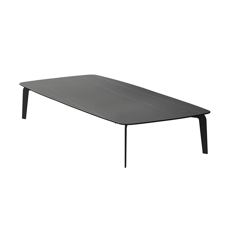 Rectangular Slate 4 Legs Coffee Table 16.5" High Stone 1 Single Cocktail Table 71"L x 35.5"W x 16.5"H Black Gold Clearhalo 'Coffee & Accent Tables' 'Coffee Tables' 'coffee_tables' 'furn' 'furn_coffee_tables' 'Furniture' 'Living Room Furniture' 6919747