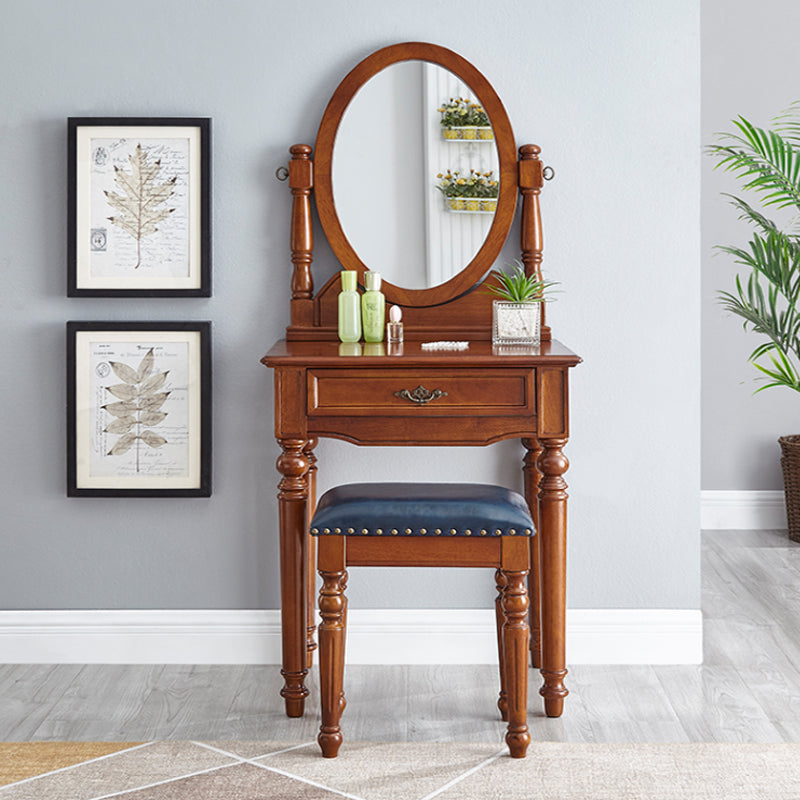 Taburete de tocador tradicional juego de tocador de madera para dormitorio