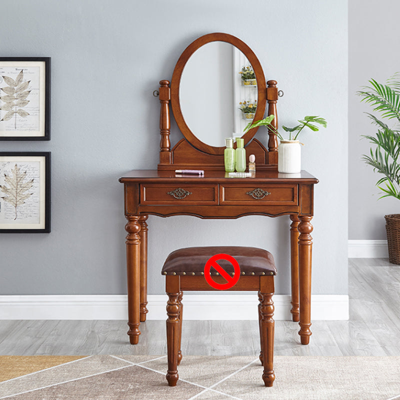 Taburete de tocador tradicional juego de tocador de madera para dormitorio