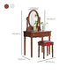 Taburete de tocador tradicional juego de tocador de madera para dormitorio