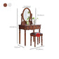 Taburete de tocador tradicional juego de tocador de madera para dormitorio