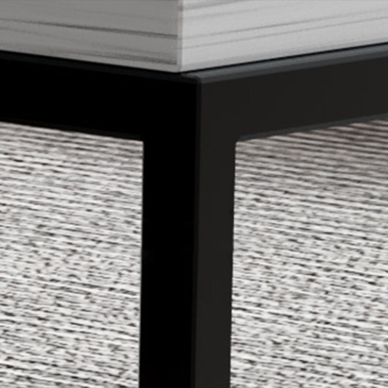 Contemporary 17.7" H Coffee Table Rectangular Stone Top Simple Cocktail Table Clearhalo 'Coffee & Accent Tables' 'Coffee Tables' 'coffee_tables' 'furn' 'furn_coffee_tables' 'Furniture' 'Living Room Furniture' 6919911