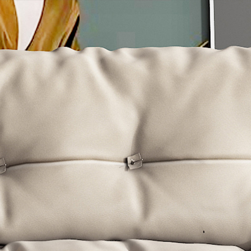Sofá minimalista de cuero sintético contemporáneo y cojines con almohada de almohada de chaise sofá