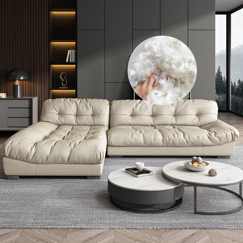 Sofá minimalista de cuero sintético contemporáneo y cojines con almohada de almohada de chaise sofá