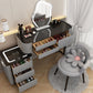 Contemporary Glass Makeup Vanity Desk Bedroom Vanity Dressing Table with Drawer