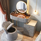 Glam Glass Makeup Vanity Desk Bedroom Vanity Dressing Table with Drawer Clearhalo 'Bedroom Furniture' 'furn' 'furn_makeup_vanities' 'Furniture' 'Makeup Vanities' 'makeup_vanities' 6920058