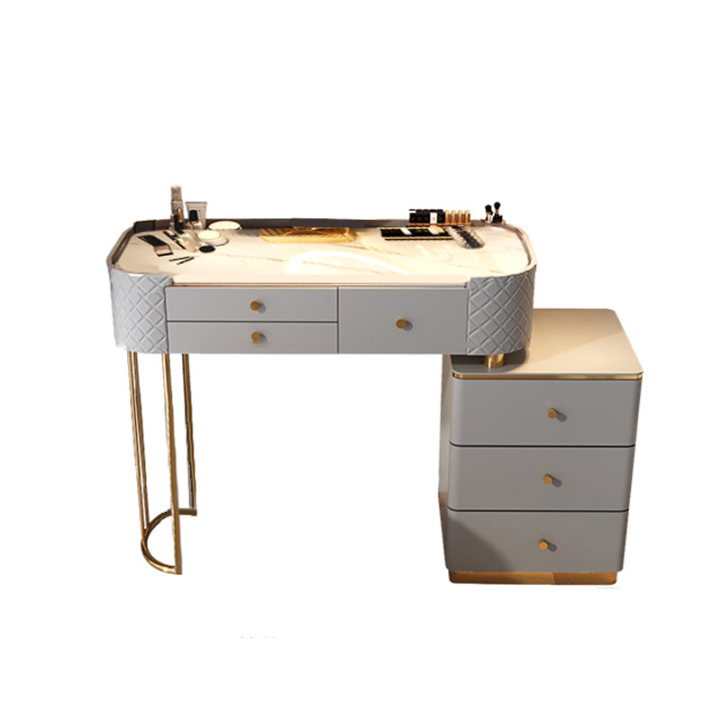 Glam Glass Makeup Vanity Desk Bedroom Vanity Dressing Table with Drawer Clearhalo 'Bedroom Furniture' 'furn' 'furn_makeup_vanities' 'Furniture' 'Makeup Vanities' 'makeup_vanities' 6920060