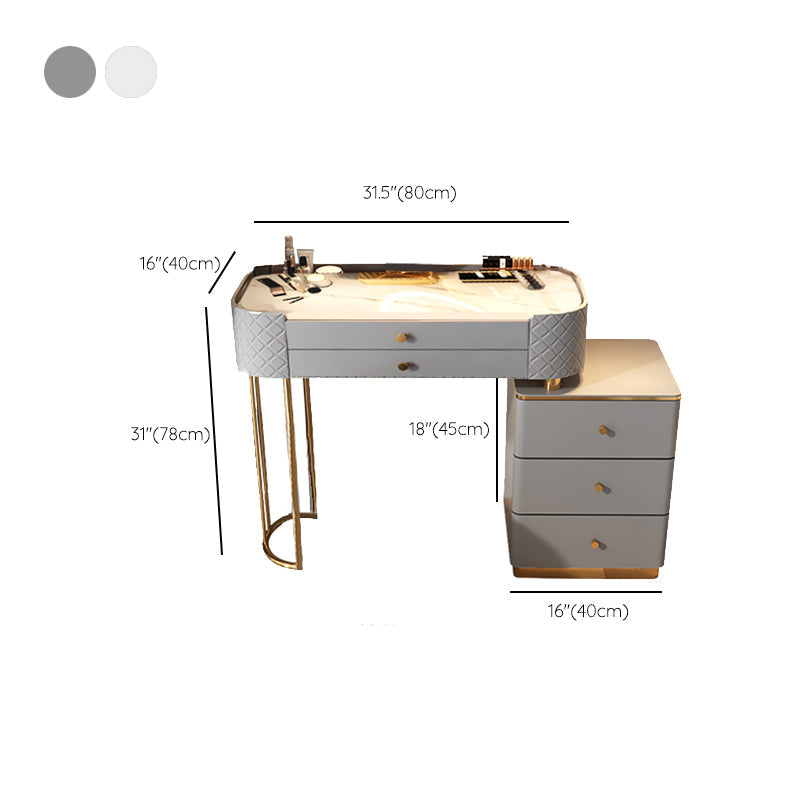Glam Glass Makeup Vanity Desk Bedroom Vanity Dressing Table with Drawer Clearhalo 'Bedroom Furniture' 'furn' 'furn_makeup_vanities' 'Furniture' 'Makeup Vanities' 'makeup_vanities' 6920066
