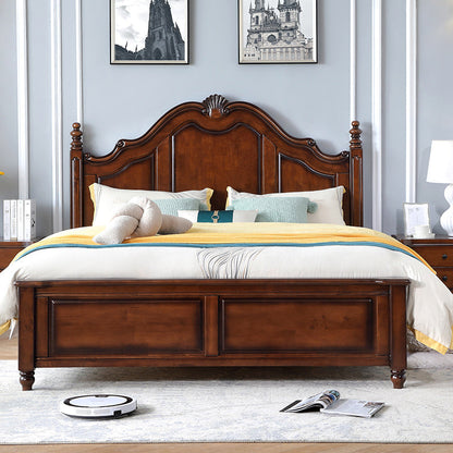 Cama de madera tradicional de tamaño queen 71.7 "W de cama con colchón