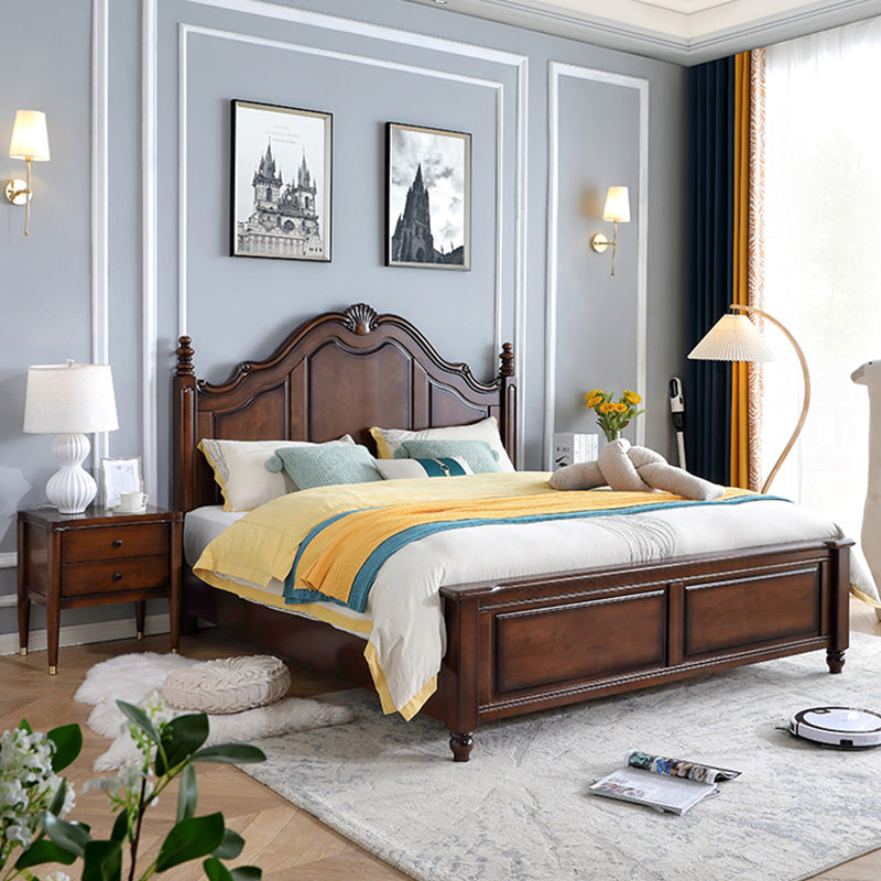 Cama de madera tradicional de tamaño queen 71.7 "W de cama con colchón