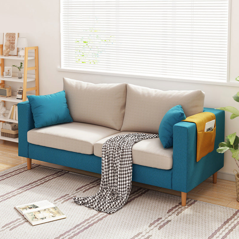 ボーナスルーム用の現代的な四角い腕のソファ染色抵抗性ファブリックデッキー
