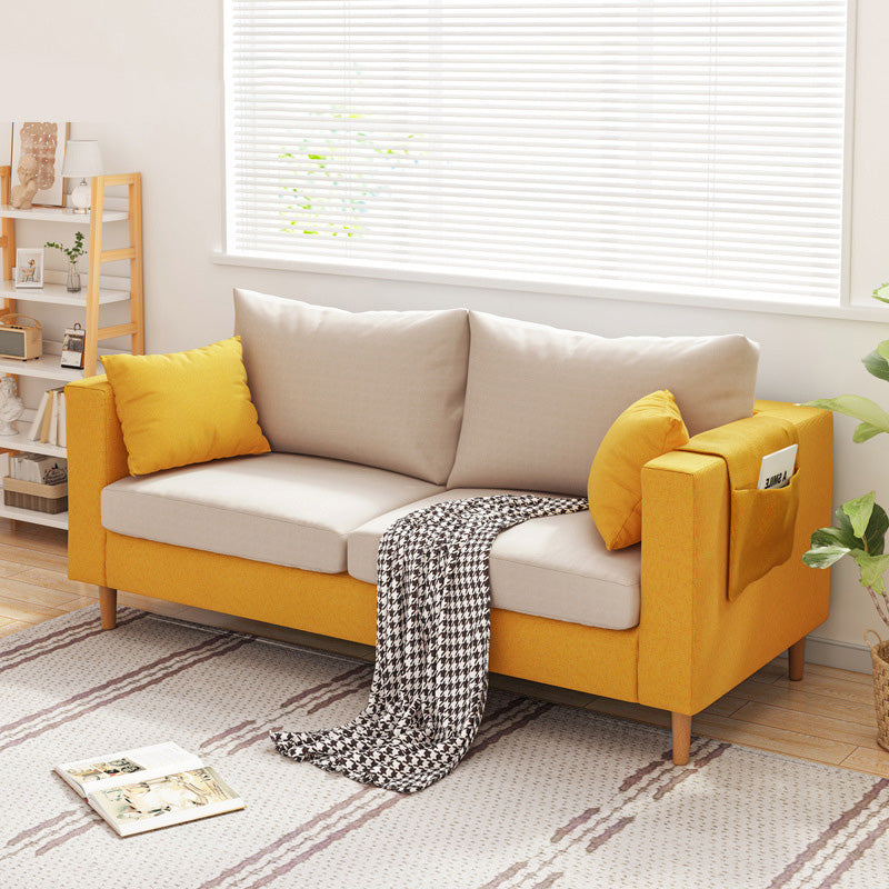 ボーナスルーム用の現代的な四角い腕のソファ染色抵抗性ファブリックデッキー