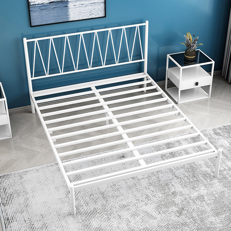 Metal Open-Frame Bed Minimalist Mattress Included Standard Bed White Single Bed Clearhalo 'Bedroom Furniture' 'Beds' 'furn' 'furn_beds' 'Furniture' 6920327