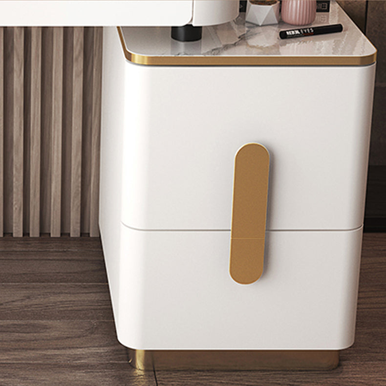 Glam Glass Bedroom Vanity Desk 4 Drawer Vanity Dressing Table Clearhalo 'Bedroom Furniture' 'furn' 'furn_makeup_vanities' 'Furniture' 'Makeup Vanities' 'makeup_vanities' 6920380