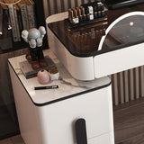 Glam Glass Bedroom Vanity Desk 4 Drawer Vanity Dressing Table Clearhalo 'Bedroom Furniture' 'furn' 'furn_makeup_vanities' 'Furniture' 'Makeup Vanities' 'makeup_vanities' 6920381