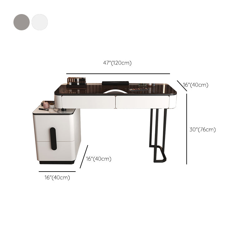 Glam Glass Bedroom Vanity Desk 4 Drawer Vanity Dressing Table Clearhalo 'Bedroom Furniture' 'furn' 'furn_makeup_vanities' 'Furniture' 'Makeup Vanities' 'makeup_vanities' 6920398