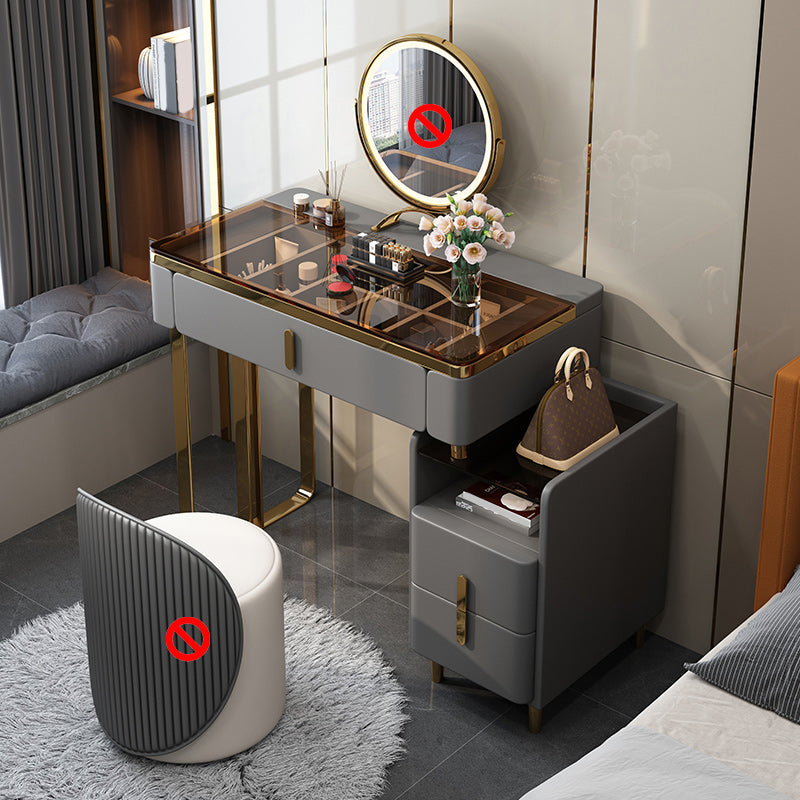 Glam 23.6" H Make-up Vanity Bedroom Glass Vanity Dressing Table