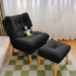Contemporary Upholstery Recliner Chair Solid Color Standard Recliner Deck Chair with Ottoman Black Clearhalo 'Chairs & Seating' 'furn' 'furn_recliners' 'Furniture' 'Living Room Furniture' 'Recliners' 6920437