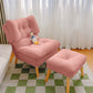 Contemporary Upholstery Recliner Chair Solid Color Standard Recliner Deck Chair with Ottoman Pink Clearhalo 'Chairs & Seating' 'furn' 'furn_recliners' 'Furniture' 'Living Room Furniture' 'Recliners' 6920441