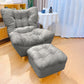 Contemporary Upholstery Recliner Chair Solid Color Standard Recliner Deck Chair with Ottoman Light Grey Clearhalo 'Chairs & Seating' 'furn' 'furn_recliners' 'Furniture' 'Living Room Furniture' 'Recliners' 6920443
