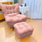 Contemporary Upholstery Recliner Chair Solid Color Standard Recliner Deck Chair with Ottoman Dusty Pink Clearhalo 'Chairs & Seating' 'furn' 'furn_recliners' 'Furniture' 'Living Room Furniture' 'Recliners' 6920444