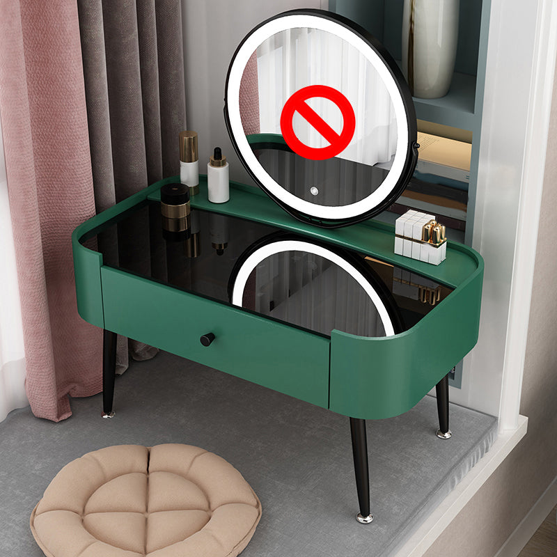 Contemporary 16.5" H Makeup Counter Bedroom Glass Make-up Vanity with Drawer