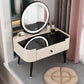 Contemporary 16.5" H Makeup Counter Bedroom Glass Make-up Vanity with Drawer