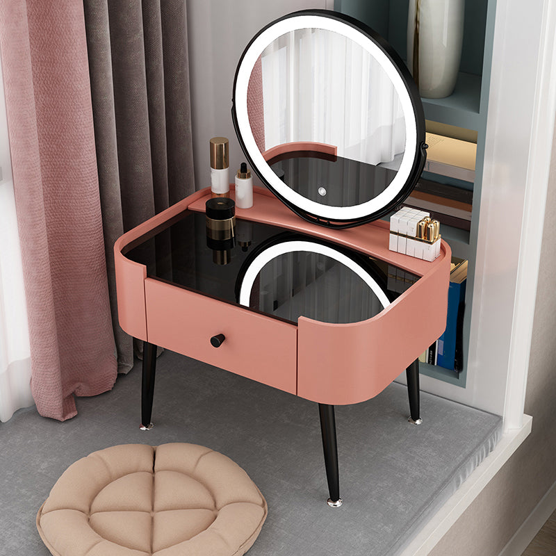 Contemporary 16.5" H Makeup Counter Bedroom Glass Make-up Vanity with Drawer