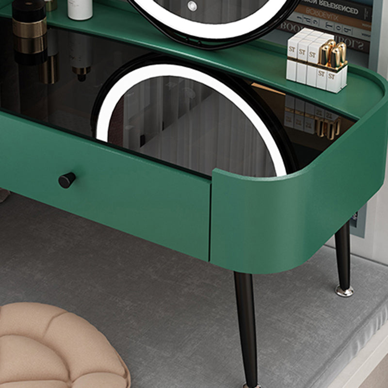 Contemporary 16.5" H Makeup Counter Bedroom Glass Make-up Vanity with Drawer