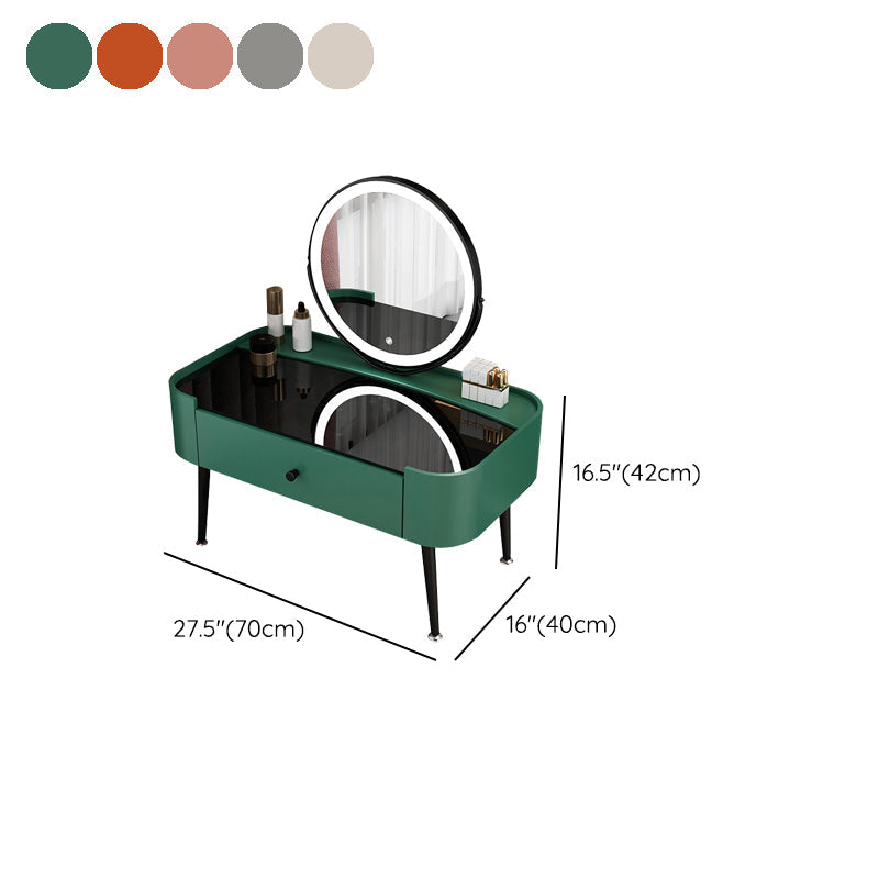 Contemporary 16.5" H Makeup Counter Bedroom Glass Make-up Vanity with Drawer