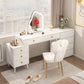 Modern Lighted Mirror Dressing Table Bedroom Makeup Table in White