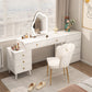 Modern Lighted Mirror Dressing Table Bedroom Makeup Table in White