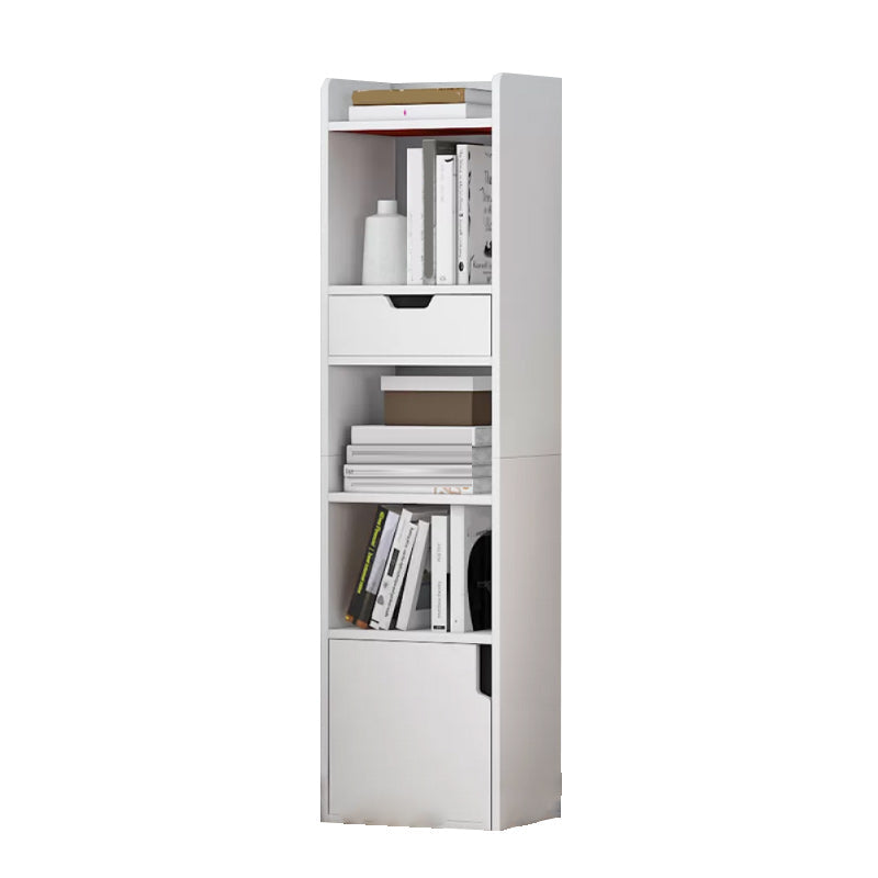 Contemporary Wooden Accent Cabinet with Shelves Storage Cabinet 13"L x 9.8"W x 47.2"H White Clearhalo 'Cabinets & Chests' 'cabinets_chests' 'furn' 'furn_cabinets_chests' 'Furniture' 'Living Room Furniture' 6920726
