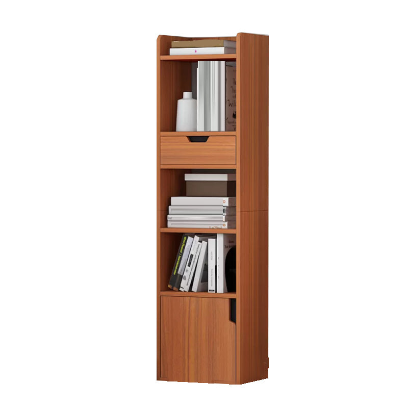 Contemporary Wooden Accent Cabinet with Shelves Storage Cabinet 13"L x 9.8"W x 47.2"H Walnut Clearhalo 'Cabinets & Chests' 'cabinets_chests' 'furn' 'furn_cabinets_chests' 'Furniture' 'Living Room Furniture' 6920731