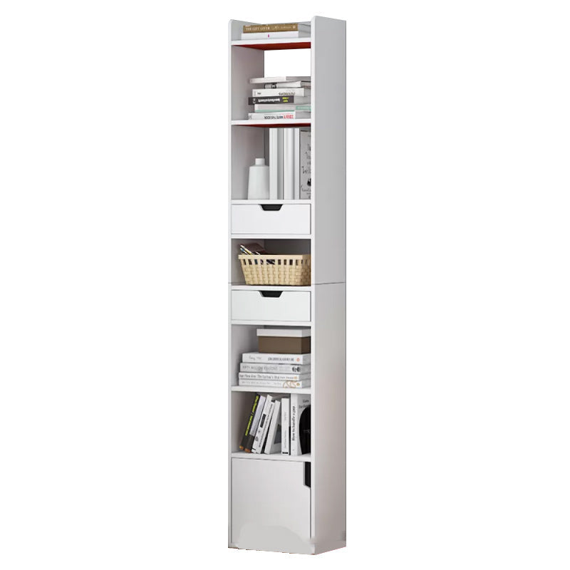 Contemporary Wooden Accent Cabinet with Shelves Storage Cabinet 13"L x 9.8"W x 70.9"H White Clearhalo 'Cabinets & Chests' 'cabinets_chests' 'furn' 'furn_cabinets_chests' 'Furniture' 'Living Room Furniture' 6920741