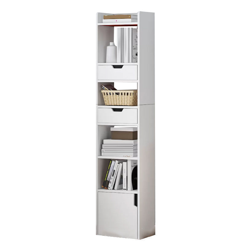 Contemporary Wooden Accent Cabinet with Shelves Storage Cabinet 13"L x 9.8"W x 59.1"H White Clearhalo 'Cabinets & Chests' 'cabinets_chests' 'furn' 'furn_cabinets_chests' 'Furniture' 'Living Room Furniture' 6920744