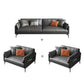 Gray Leather Sofa with Four Legs Contemporary Living Room Seating 1-Seater Sofa & 1-Seater Sofa & 3-Seater Sofa Faux Leather Clearhalo 'furn' 'furn_sofas' 'Furniture' 'Living Room Furniture' 'Sofa' 'sofas' 6920862
