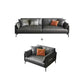 Gray Leather Sofa with Four Legs Contemporary Living Room Seating 1-Seater Sofa with 3-Seater Sofa Faux Leather Clearhalo 'furn' 'furn_sofas' 'Furniture' 'Living Room Furniture' 'Sofa' 'sofas' 6920870