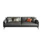 Gray Leather Sofa with Four Legs Contemporary Living Room Seating 3-Seater Sofa Microfiber Leather Clearhalo 'furn' 'furn_sofas' 'Furniture' 'Living Room Furniture' 'Sofa' 'sofas' 6920879