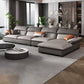 Grey Faux Leather Sectional Sofa Pillow Top Arm Sectional Ottoman Included 2-Seater Sofa & 1-Seater Sofa & Chaise Longue Faux Leather Right Clearhalo 'furn' 'furn_sectionals' 'Furniture' 'Living Room Furniture' 'Sectionals' 6920919