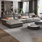 Grey Faux Leather Sectional Sofa Pillow Top Arm Sectional Ottoman Included 2-Seater Sofa & 1-Seater Sofa & Chaise Longue Faux Leather Left Clearhalo 'furn' 'furn_sectionals' 'Furniture' 'Living Room Furniture' 'Sectionals' 6920929