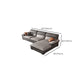 Grey Faux Leather Sectional Sofa Pillow Top Arm Sectional Ottoman Included Clearhalo 'furn' 'furn_sectionals' 'Furniture' 'Living Room Furniture' 'Sectionals' 6920938