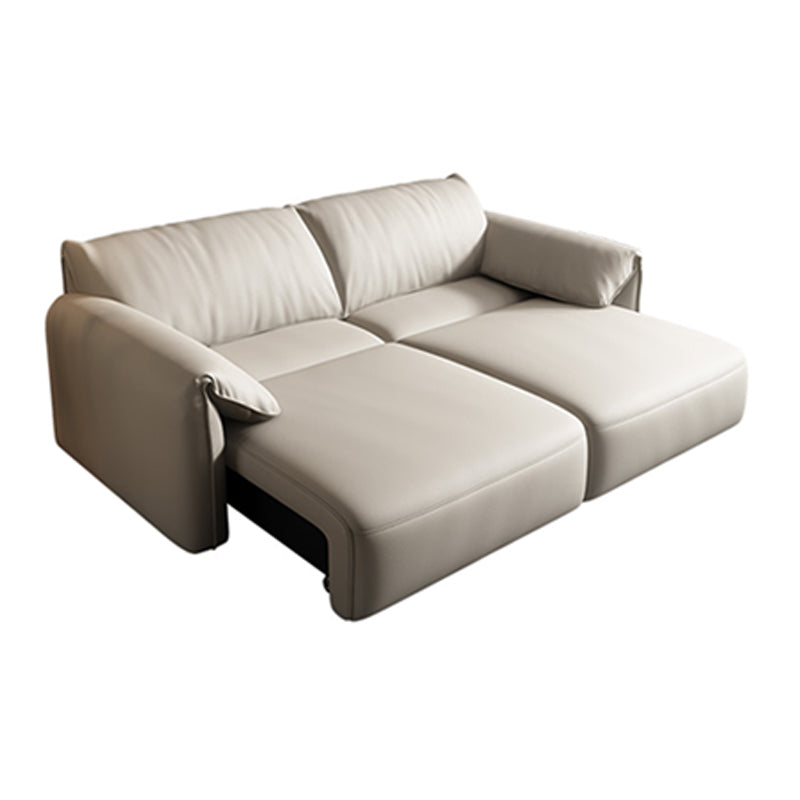 41.34" Wide Contemporary Futon Sofa Bed White Futon Solid Wood Sleeper Sofa 86.6"L x 41.3"W x 31.5"H Clearhalo 'furn' 'furn_futons' 'Furniture' 'Futons & Daybeds' 'Futons' 'Living Room Furniture' 6921021