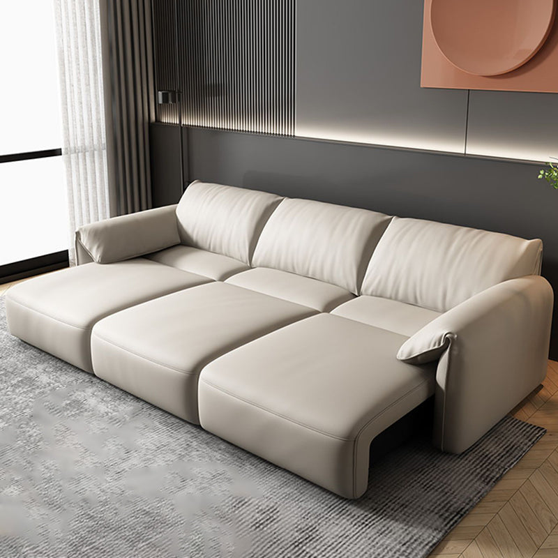 41.34" Wide Contemporary Futon Sofa Bed White Futon Solid Wood Sleeper Sofa Clearhalo 'furn' 'furn_futons' 'Furniture' 'Futons & Daybeds' 'Futons' 'Living Room Furniture' 6921032