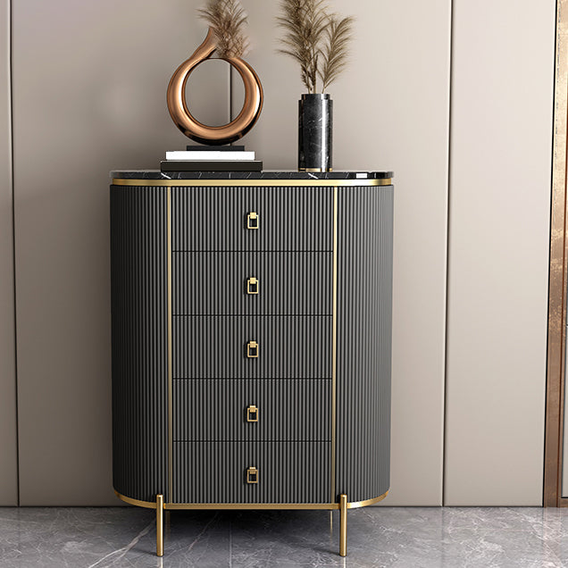 Cómoda de almacenamiento vertical Glam Cómoda de lencería con tapa de mármol y cajones