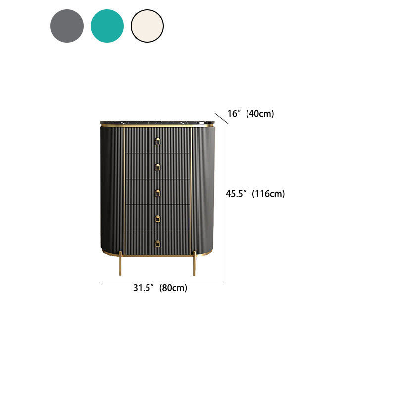 Cómoda de almacenamiento vertical Glam Cómoda de lencería con tapa de mármol y cajones